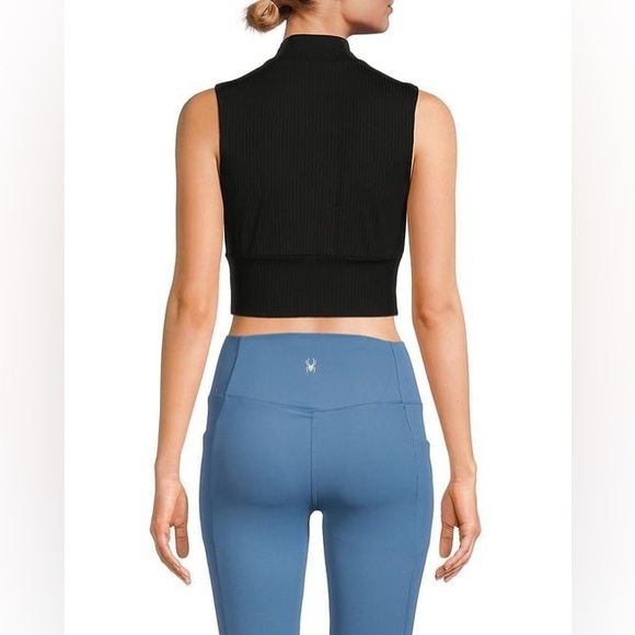 NEW Spyder Ribbed Crop Zip Up Size S - Picture 2 of 5